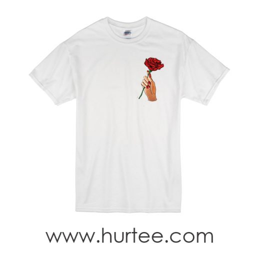 t-shirt rose and hand