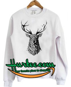 Cheap Graphic Deer Head Sweatshirt