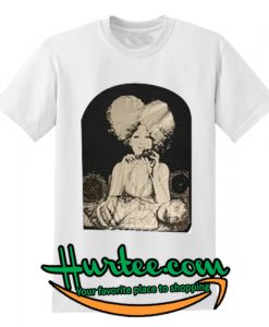 Afro curly hair girl eating dead zombie t shirt