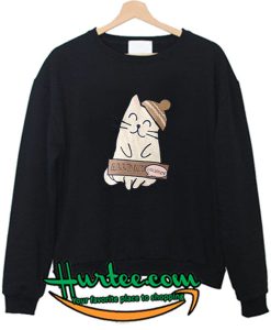 Cat Cartoon Letter Embroidered Sweatshirt