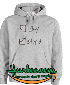 gay and stupid hoodie