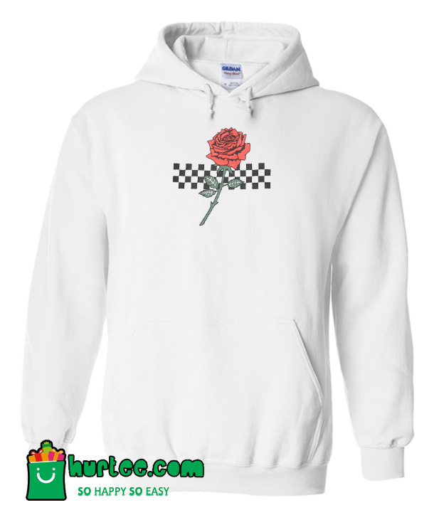 rose checkered hoodie