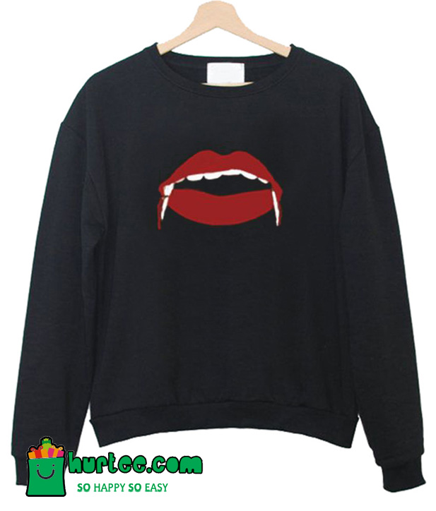 Halloween Red Lips Vampire Kiss Sweatshirt – www.hurtee.com
