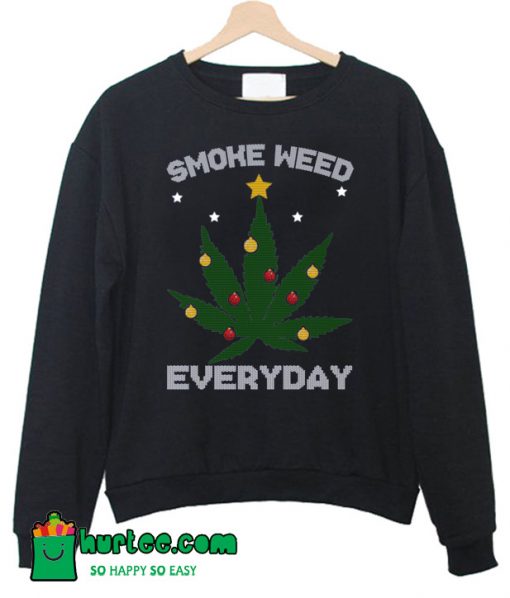 Smoke Weed Everyday Cannabis Christmas Sweatshirt