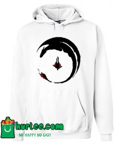 Hiccup And Toothless Flying Watercolor Drawing Hoodie
