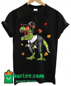 Pilgrim Dino Thanksgiving T Shirt
