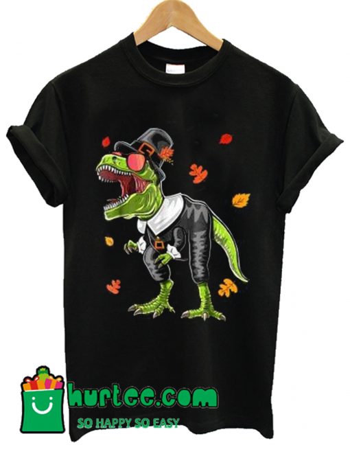 Pilgrim Dino Thanksgiving T Shirt