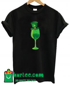 Wine Glass Shamrock T Shirt