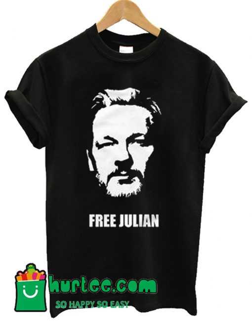 Free Julian Assange Print Wikileaks T shirt