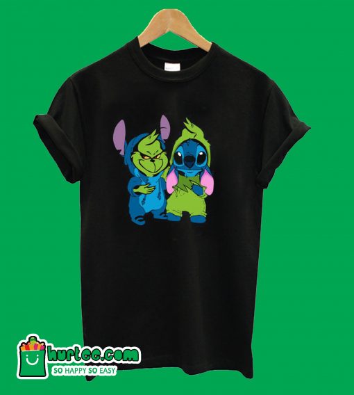 Baby Grinch and Stitch T shirt