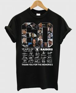 60 Years Of Oakland Raiders 1960-2019 T Shirt