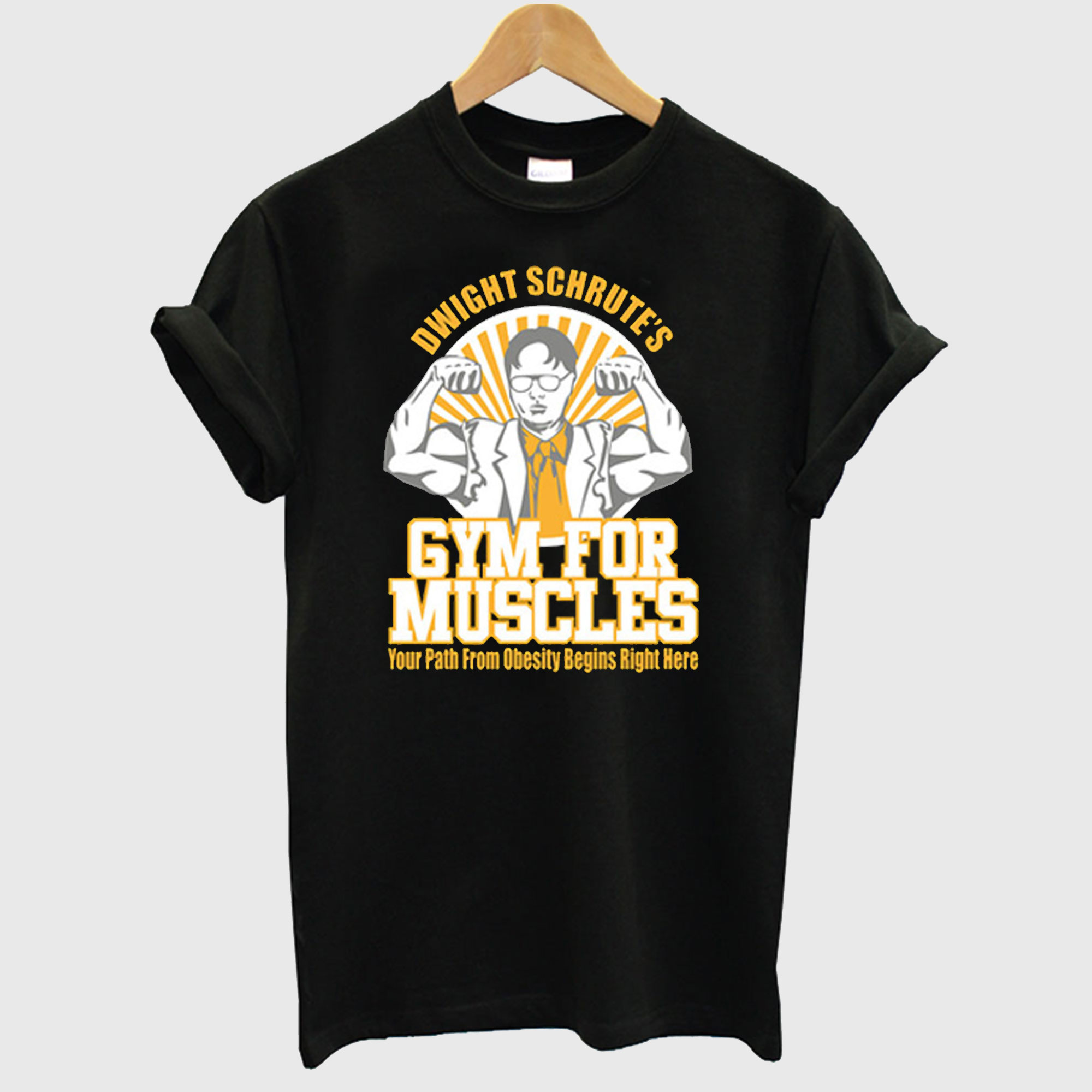 Dwight schrute's gym for muscles T Shirt