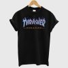 Thrasher Purple blue Flame T Shirt