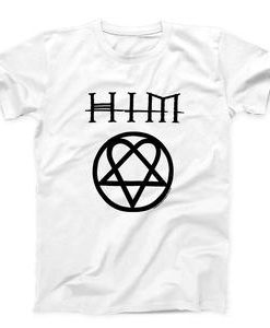 Him Him White Heartagram T Shirt