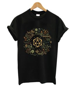Druid's Polyhedral D20 Dice Set Tabletop Roleplaying RPG Gaming Addict T-Shirt
