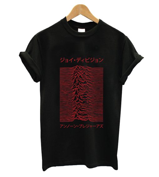 Joy Division - Unknown Pleasures - Japanese - Red T-Shirt