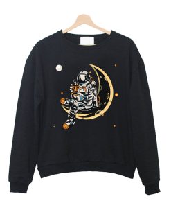 Astronaut Coffee Moon Crewneck Sweatshirt