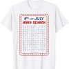 America 4th July Independence Day Word Search T-shirt