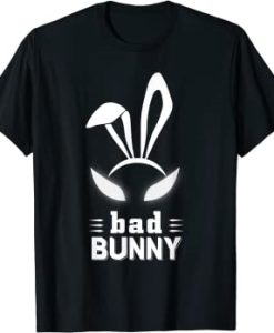 Bad Bunny cartoon black T-shirt