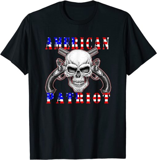 American Patriot Skull and Guns T-shirt