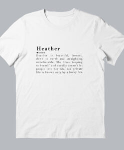 Heather Name Definition Meaning T-Shirt SD
